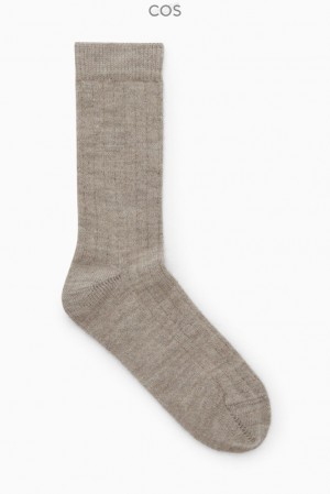 Beige COS Sparkly Ankle Socks Socks | 439210-CQK