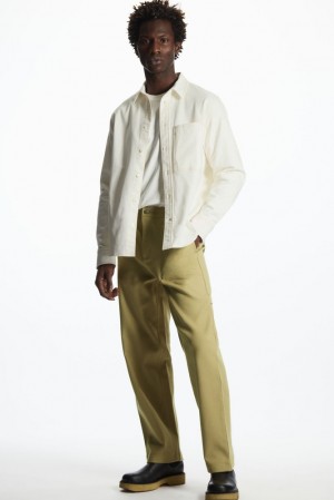 Beige COS Straight-Leg Utility Trousers Pants | 329871-BFD