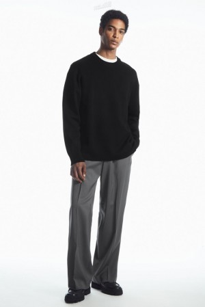 Black COS Double-Faced Merino Wool Sweater Sweaters & Cardigans | 645079-QBU