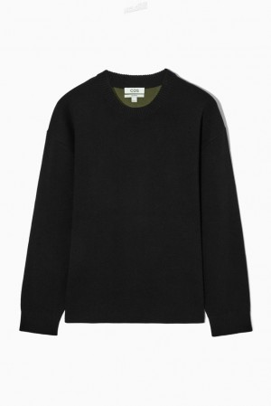 Black COS Double-Faced Merino Wool Sweater Sweaters & Cardigans | 284573-YTV