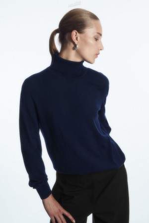 Black COS Merino Wool Roll-Neck Sweater Sweaters & Cardigans | 780643-PXV