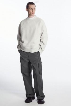 Black COS Panelled Sweatshirt Sweatshirts & Hoodies | 643185-UVO