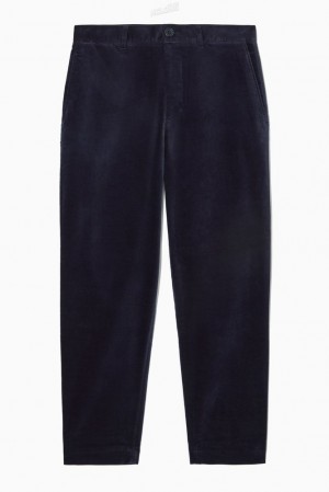 Black COS Straight-Leg Cotton-Moleskin Trousers Trousers | 980642-DVR