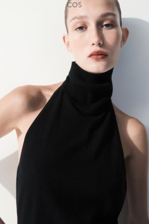 Black COS The Backless Cashmere Top Sweaters & Cardigans | 835097-WOP