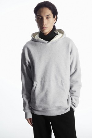 Black / Gray COS Double-Layered Jersey Hoodie Sweatshirts & Hoodies | 834605-YTC