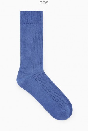 Blue COS Ribbed Socks Socks | 418253-WOH