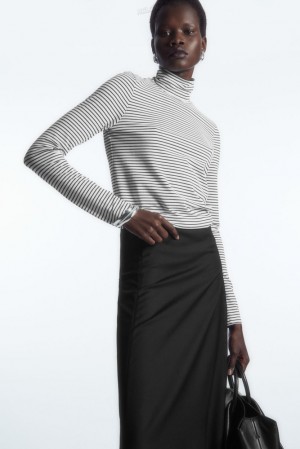 COS Long-Sleeved Jersey Roll-Neck Top Tops | 507284-ZSE