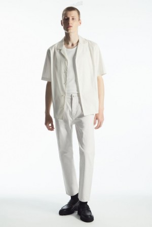 Cream COS Skim Jeans - Straight/Cropped Trousers | 241875-WNC