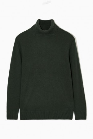 Dark Green COS Wool-Cashmere Turtleneck Jumper Knitwear | 517230-EBP