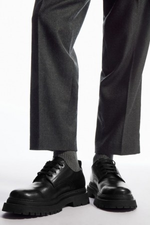 Dark Grey COS Ribbed Socks Socks | 097813-PHT