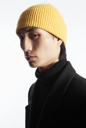 Dark Grey MéLange COS Wool Beanie Hats | 259860-WNE