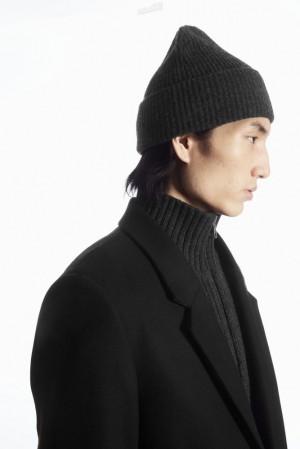 Dark Grey MéLange COS Wool Beanie Hats | 612974-AFM