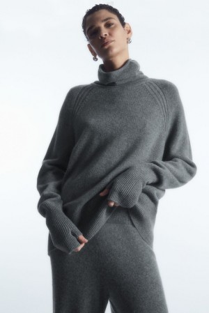 Gray COS Pure Cashmere Turtleneck Sweater Sweaters & Cardigans | 659178-WDJ