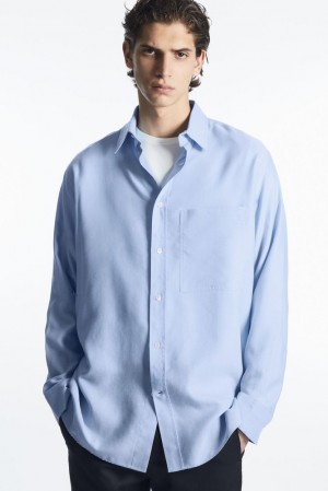 Light Blue COS Relaxed-Fit Lightweight Shirt Shirts | 396185-ENK