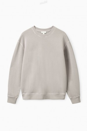 Light Gray COS Relaxed-Fit Sweatshirt Sweatshirts & Hoodies | 135907-JYS