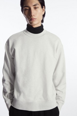 Navy COS Mock-Neck Sweatshirt Sweaters & Cardigans | 413756-GAS