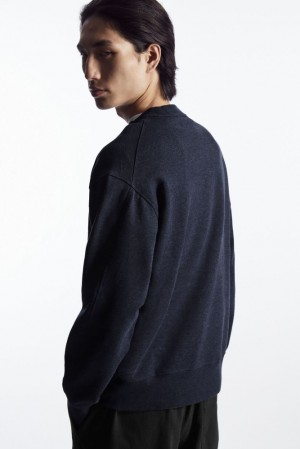 Navy COS Mock-Neck Sweatshirt Sweaters & Cardigans | 729860-YZX