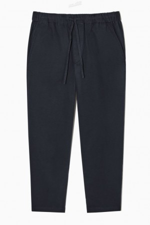 Navy COS Relaxed-Fit Drawstring Twill Pants Pants | 314860-IXQ