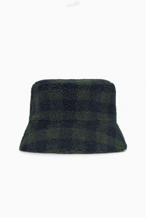 Navy / Green COS Teddy Bucket Hat Hats | 652081-XUH