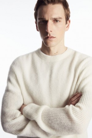 Off-White COS Alpaca-Blend Crew-Neck Jumper Knitwear | 531294-RLV