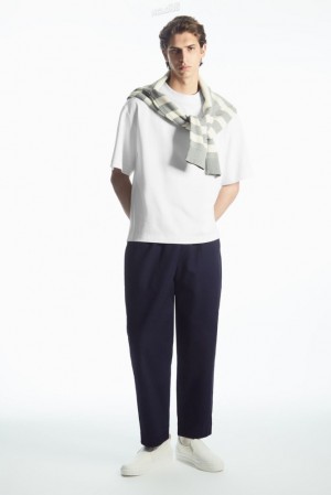 Off-White COS Elasticated Twill Trousers Trousers | 048125-EZX