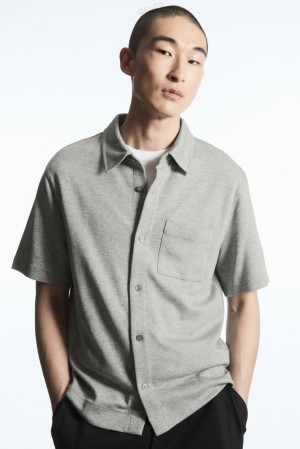 Off-White COS Short-Sleeved Jersey Shirt Shirts | 159423-YID