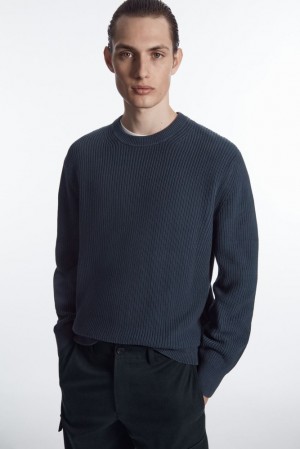 Stone COS Stone-Washed Knitted Sweater Sweaters & Cardigans | 067849-YCA