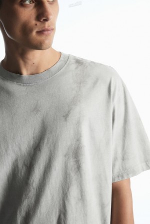 Stone / Printed COS Oversized Tie-Dye T-Shirt T-shirts | 732051-NKG