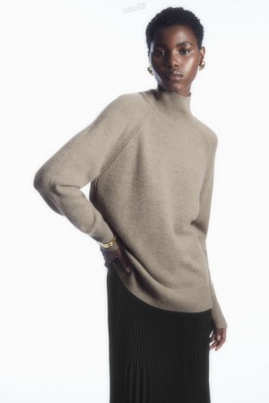 Undyed / Natural COS Pure Cashmere Turtleneck Sweater Sweaters & Cardigans | 409218-DLA