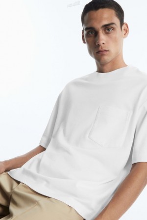 White COS The Heavy Duty T-Shirt T-shirts | 159748-XUF