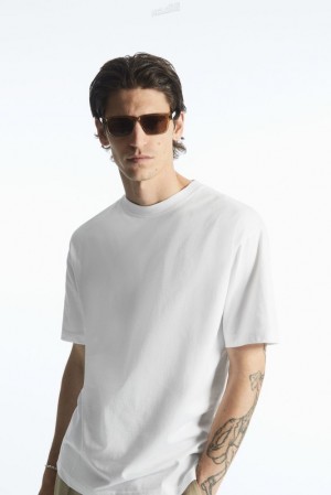 White COS The Super Slouch T-Shirt T-shirts | 847609-TLF