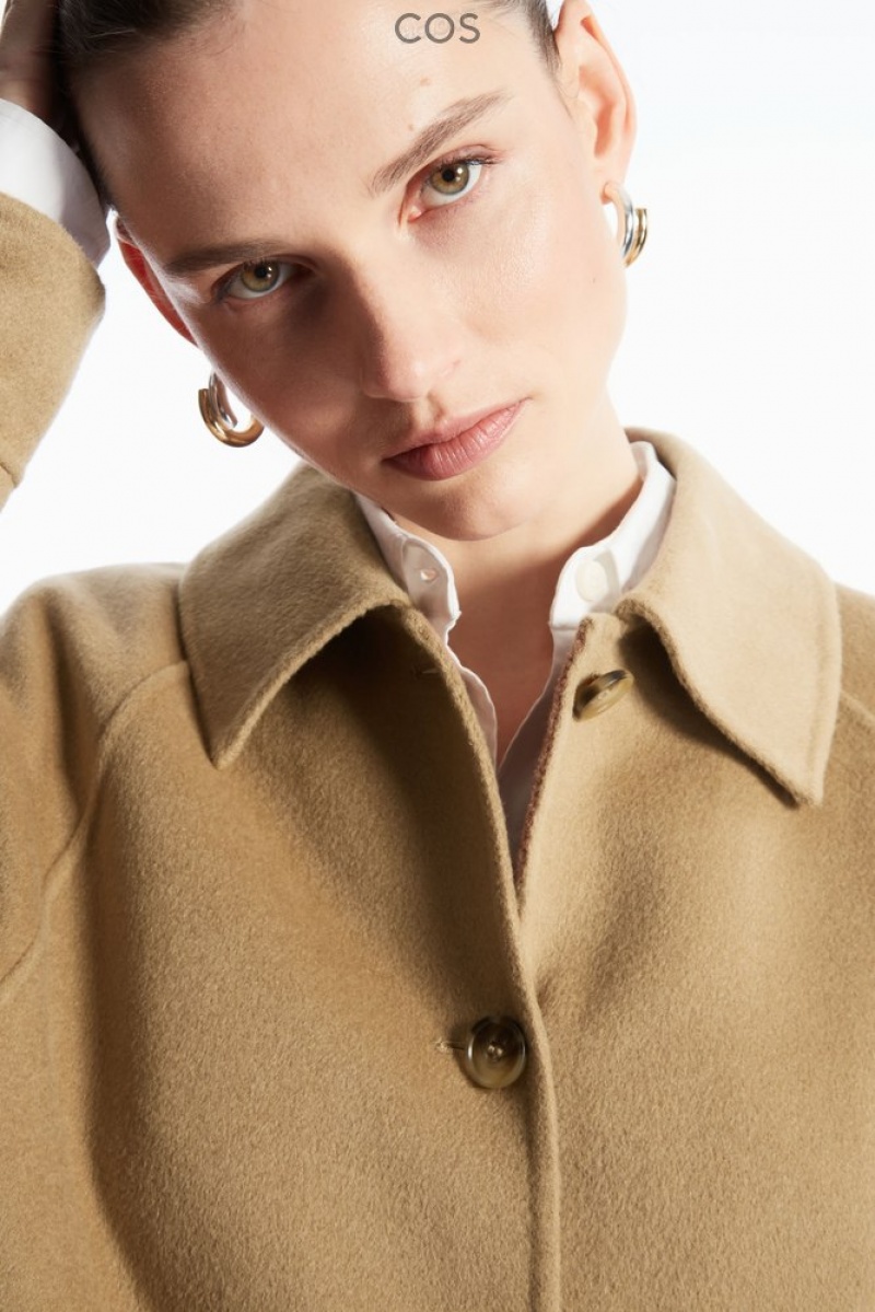 Beige COS Double-Faced Wool Jacket Coats & Jackets | 108279-IYQ