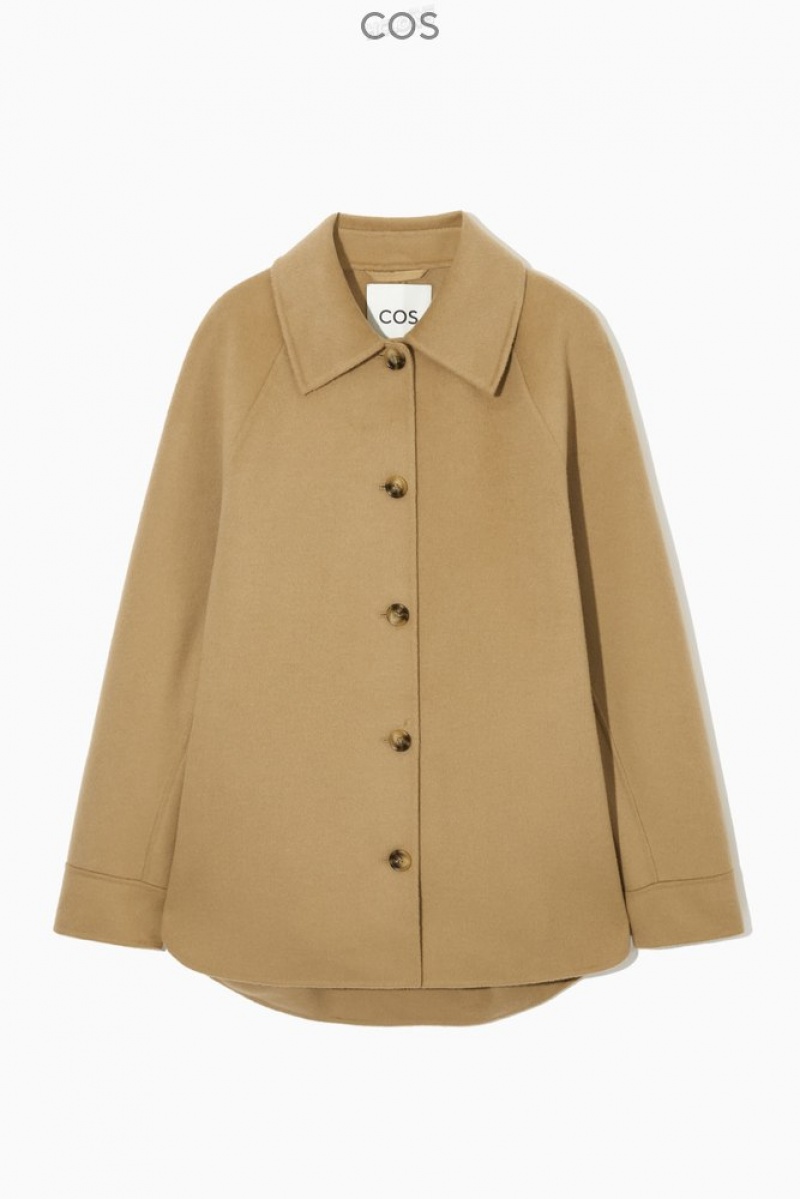 Beige COS Double-Faced Wool Jacket Coats & Jackets | 108279-IYQ