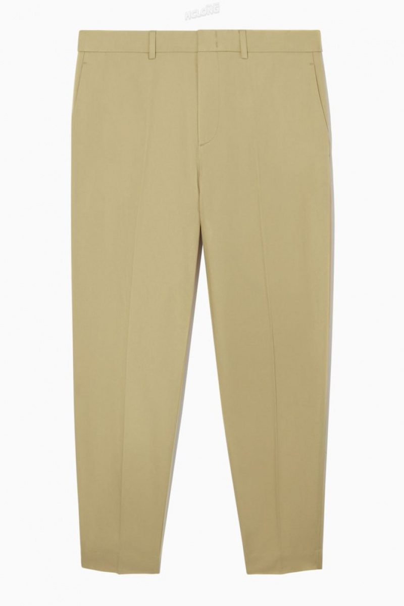 Beige COS Linen And Cotton-Blend Tailored Pants Pants | 917840-PKO