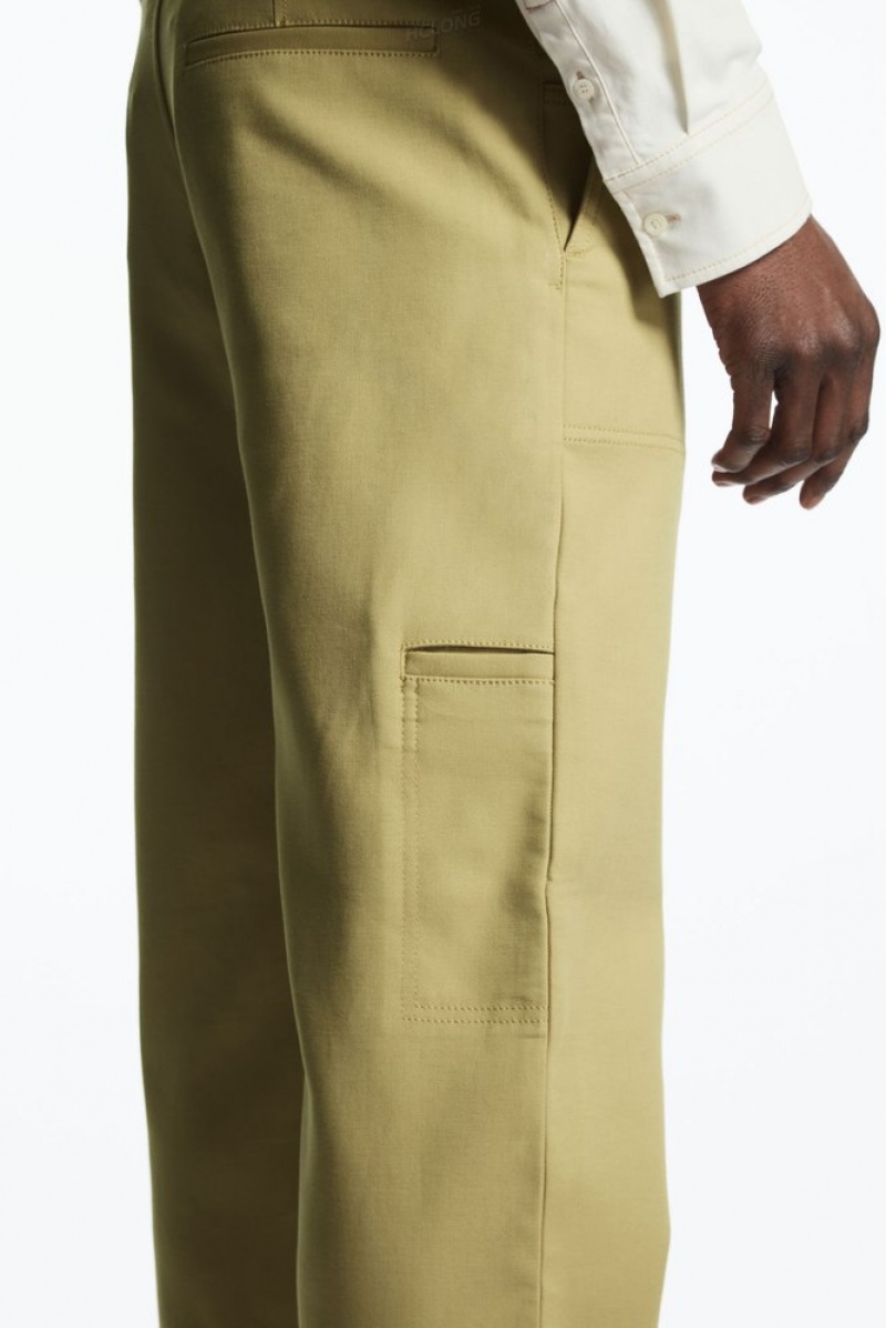 Beige COS Straight-Leg Utility Trousers Pants | 329871-BFD