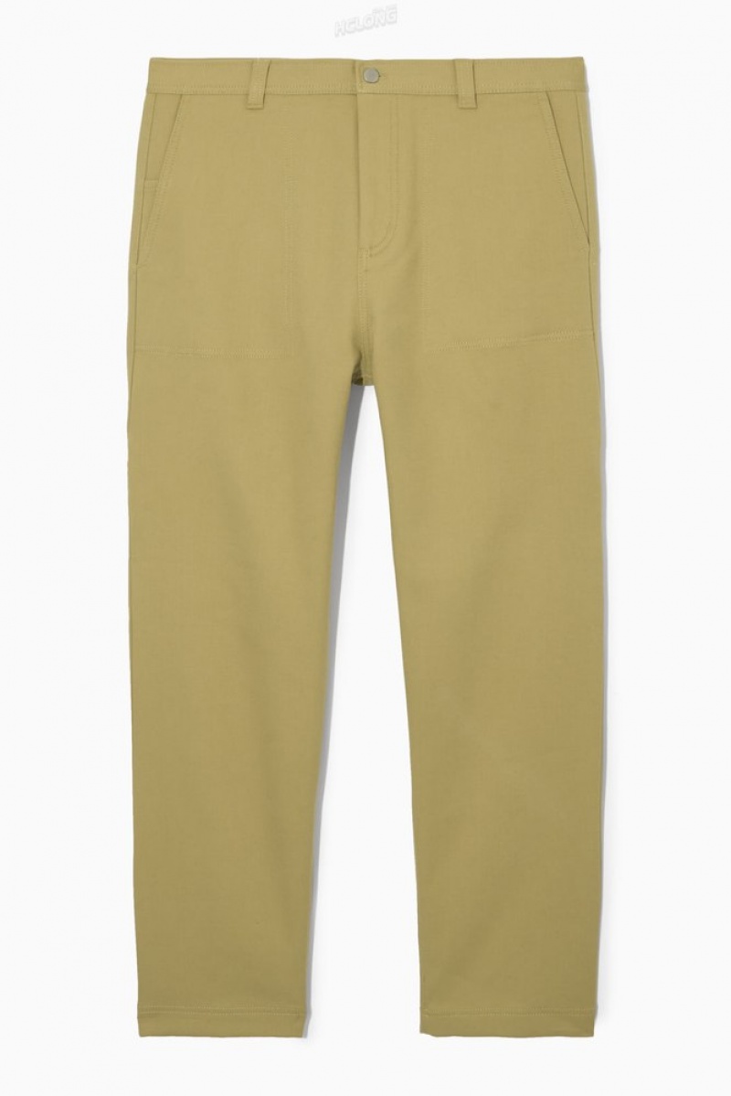 Beige COS Straight-Leg Utility Trousers Pants | 329871-BFD