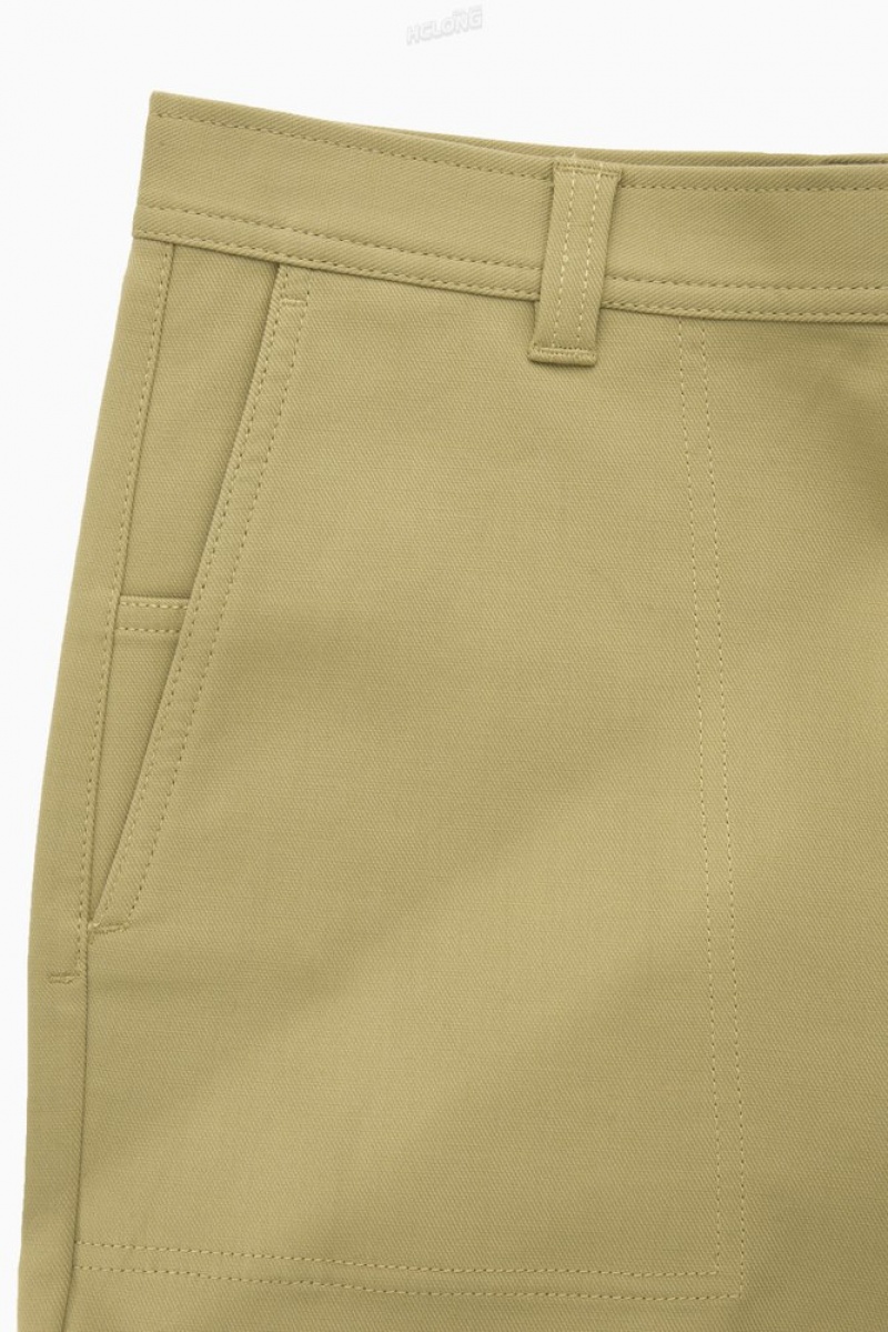 Beige COS Straight-Leg Utility Trousers Pants | 329871-BFD