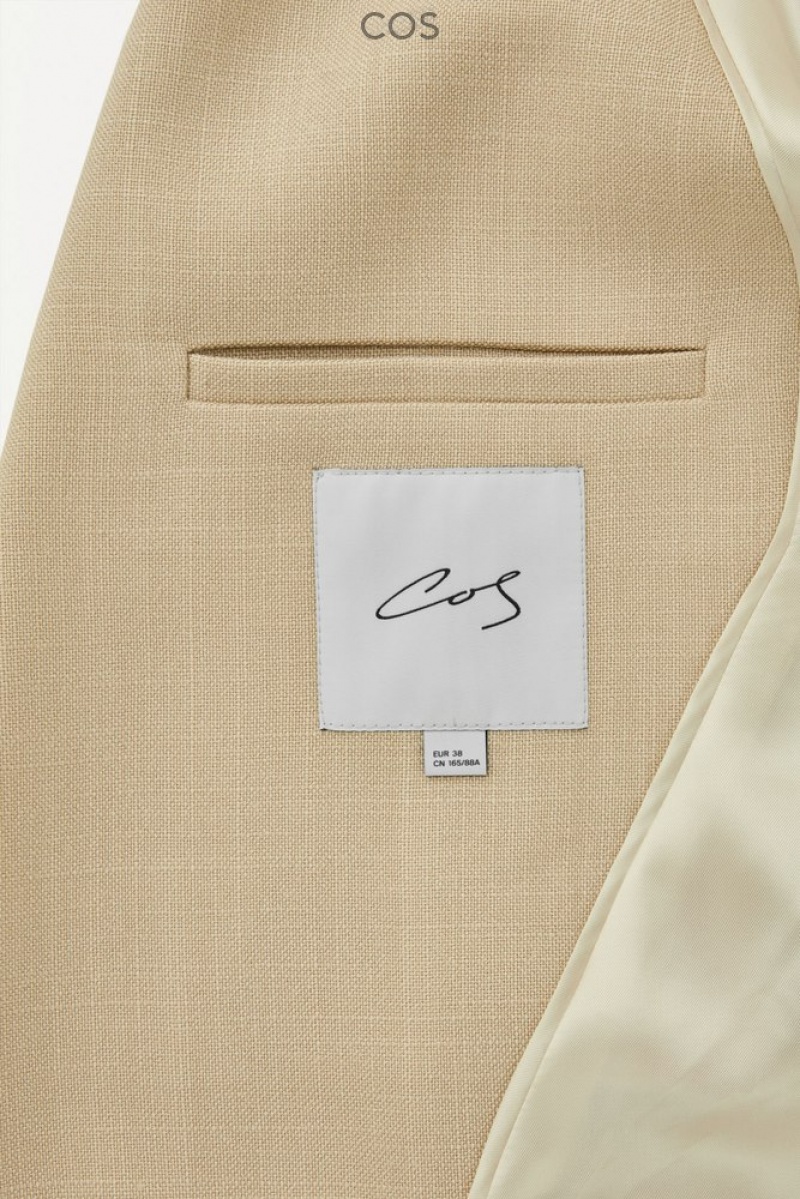 Beige COS The Peak-Lapel Blazer Blazers & Tailoring | 138649-HXE