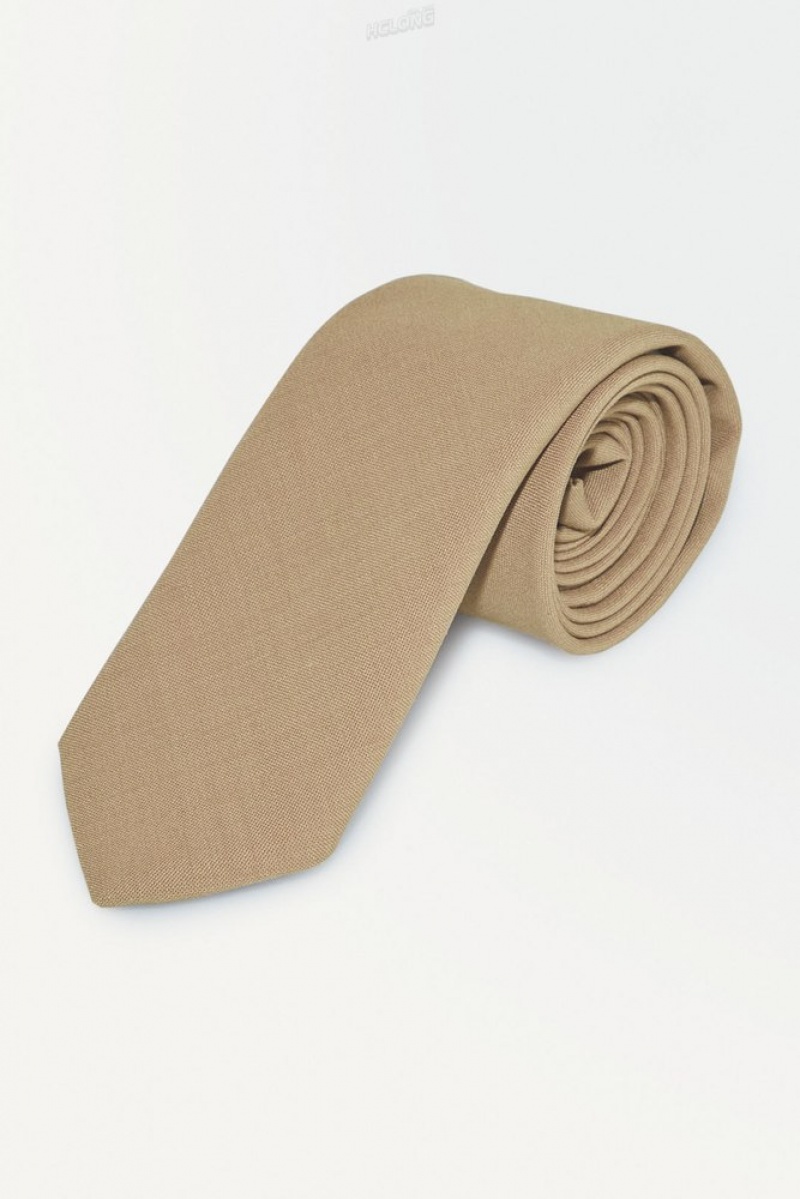 Beige COS The Wool Tie Ties | 625937-CKO