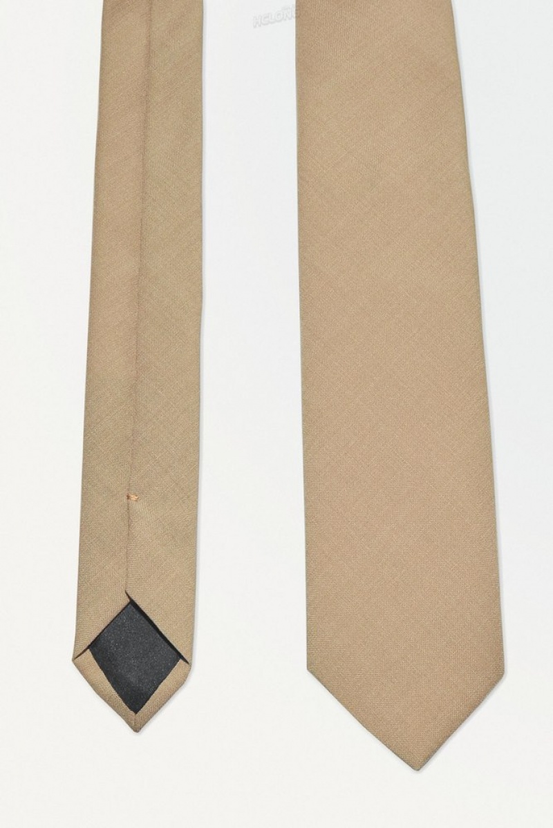 Beige COS The Wool Tie Ties | 625937-CKO