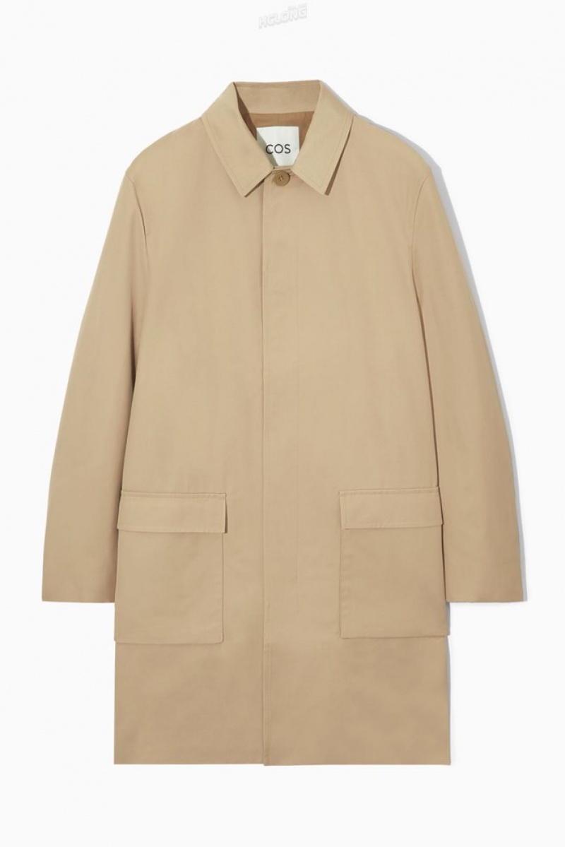 Beige COS Utility Car Coat Coats & Jackets | 658914-AHT