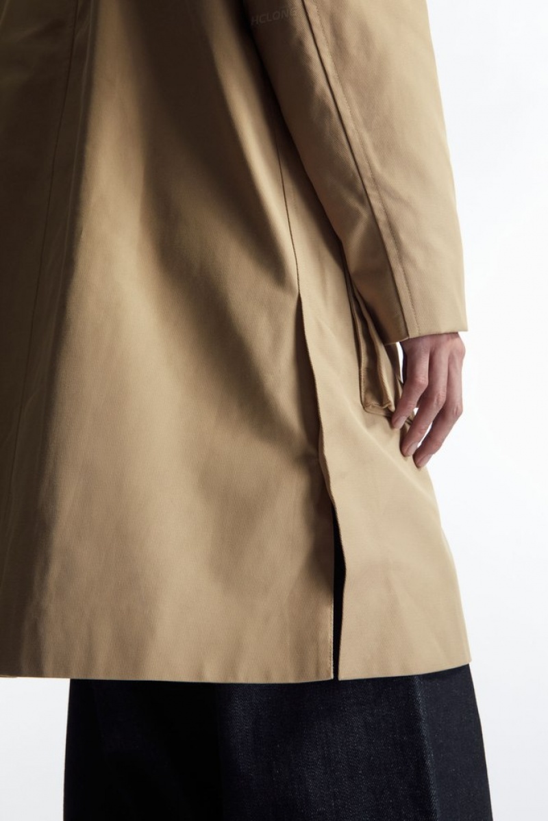 Beige COS Utility Car Coat Coats & Jackets | 658914-AHT