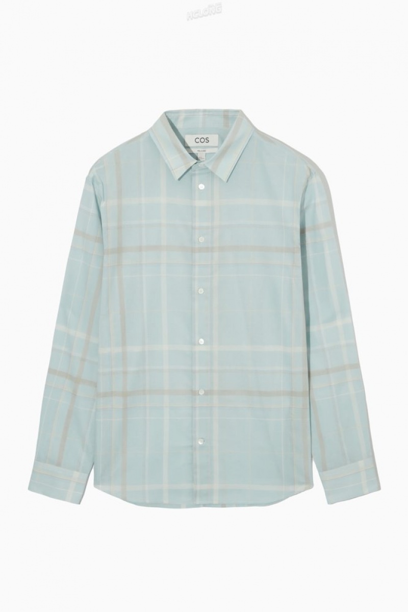 Beige / Checked COS Windowpane-Checked Shirt Shirts | 902168-TFX