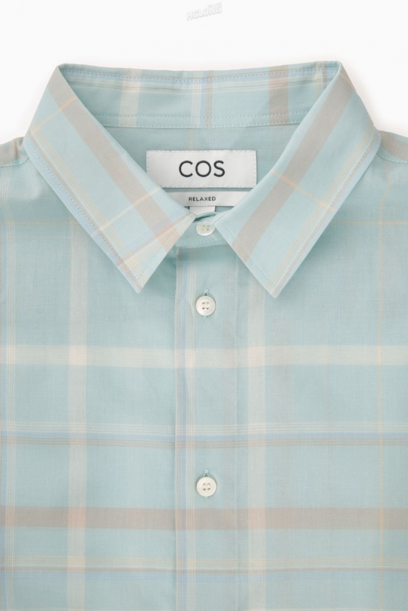 Beige / Checked COS Windowpane-Checked Shirt Shirts | 902168-TFX