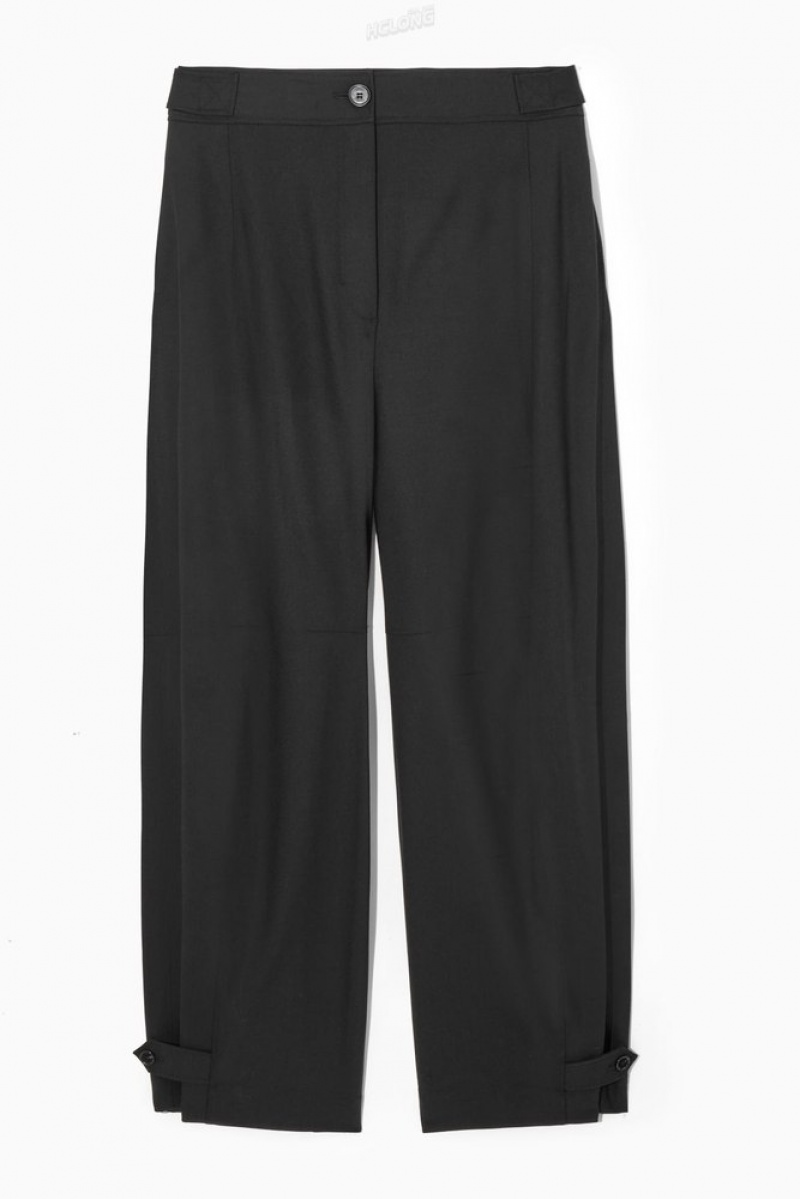 Black COS Barrel-Leg Utility Pants Pants | 648931-RYC