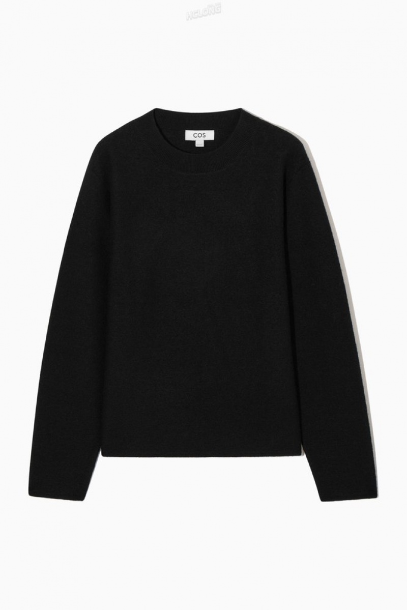 Black COS Boiled Merino Wool Sweater Tops | 398026-QPC