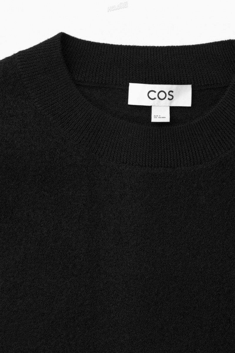 Black COS Boiled Merino Wool Sweater Tops | 398026-QPC