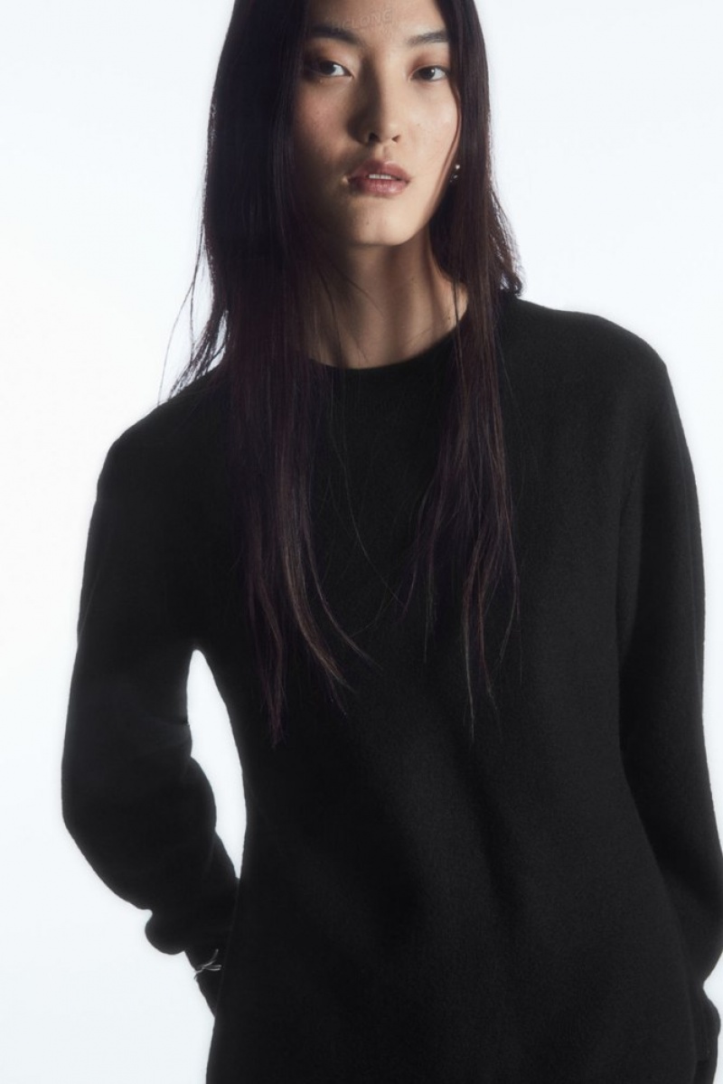 Black COS Boiled Merino Wool Sweater Tops | 398026-QPC