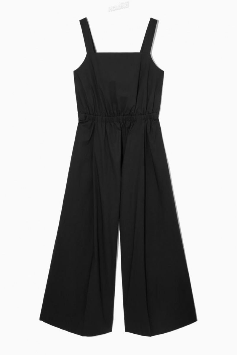 Black COS Bow-Back Wide-Leg Jumpsuit Jumpsuits | 795062-UPJ