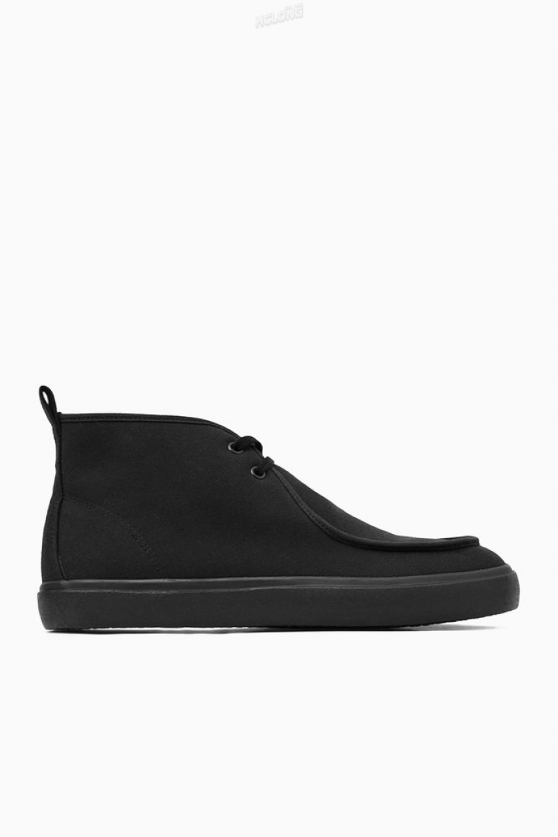 Black COS Canvas Chukka Boots Boots | 168034-YUW